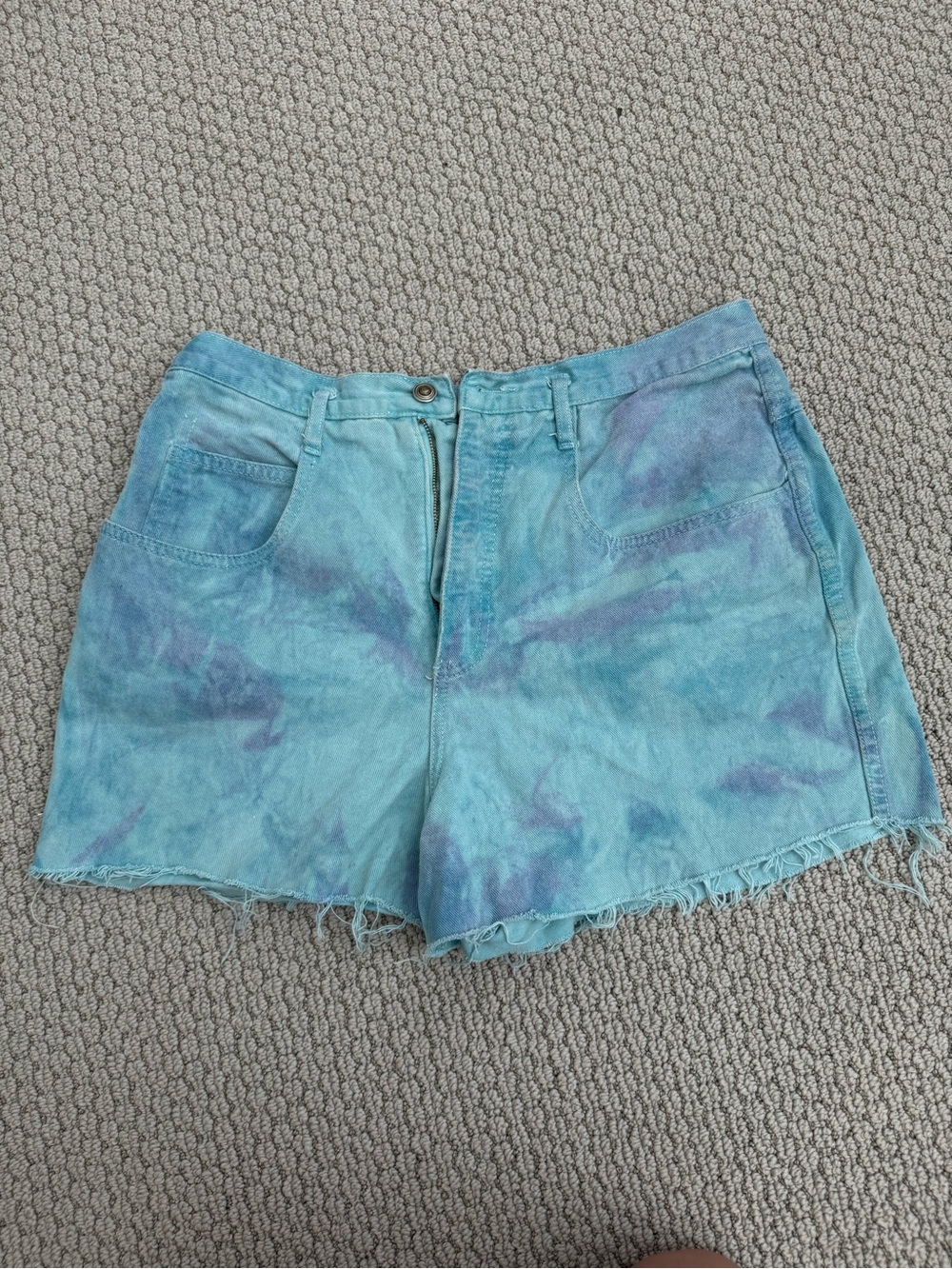 Tie-dye cut off Jean shorts